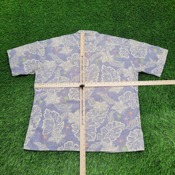 Campia Moda Hawaiian Floral Shirt XL 24x29 Purple Summer AOP - Picture 3 of 13